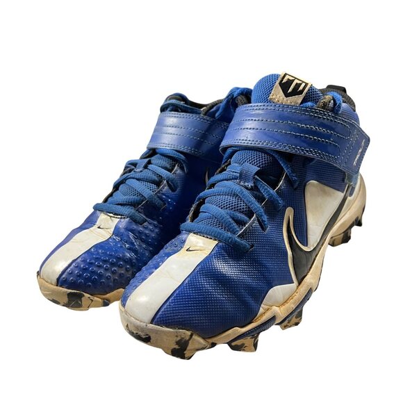 Nike Trout 6Y Blue & White Baseball Cleats With Hook and Loop Strap - Picture 1 of 8